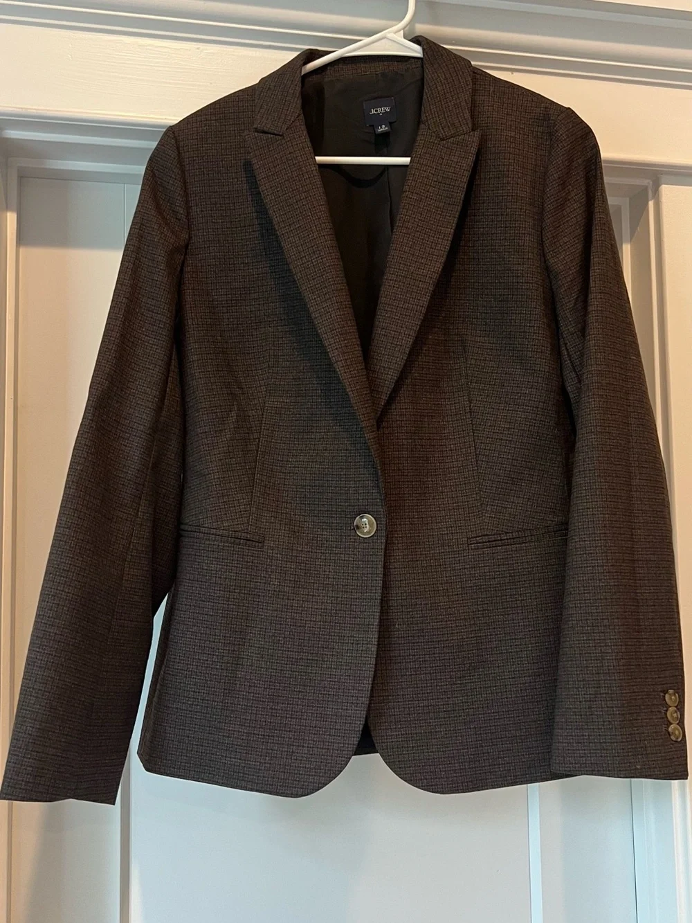 J. Crew Women's Suit: Brown Plaid Single-Button Blazer and Matching Remy Pants